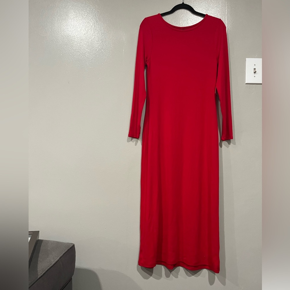 Chic Long Sleeve Red Dress